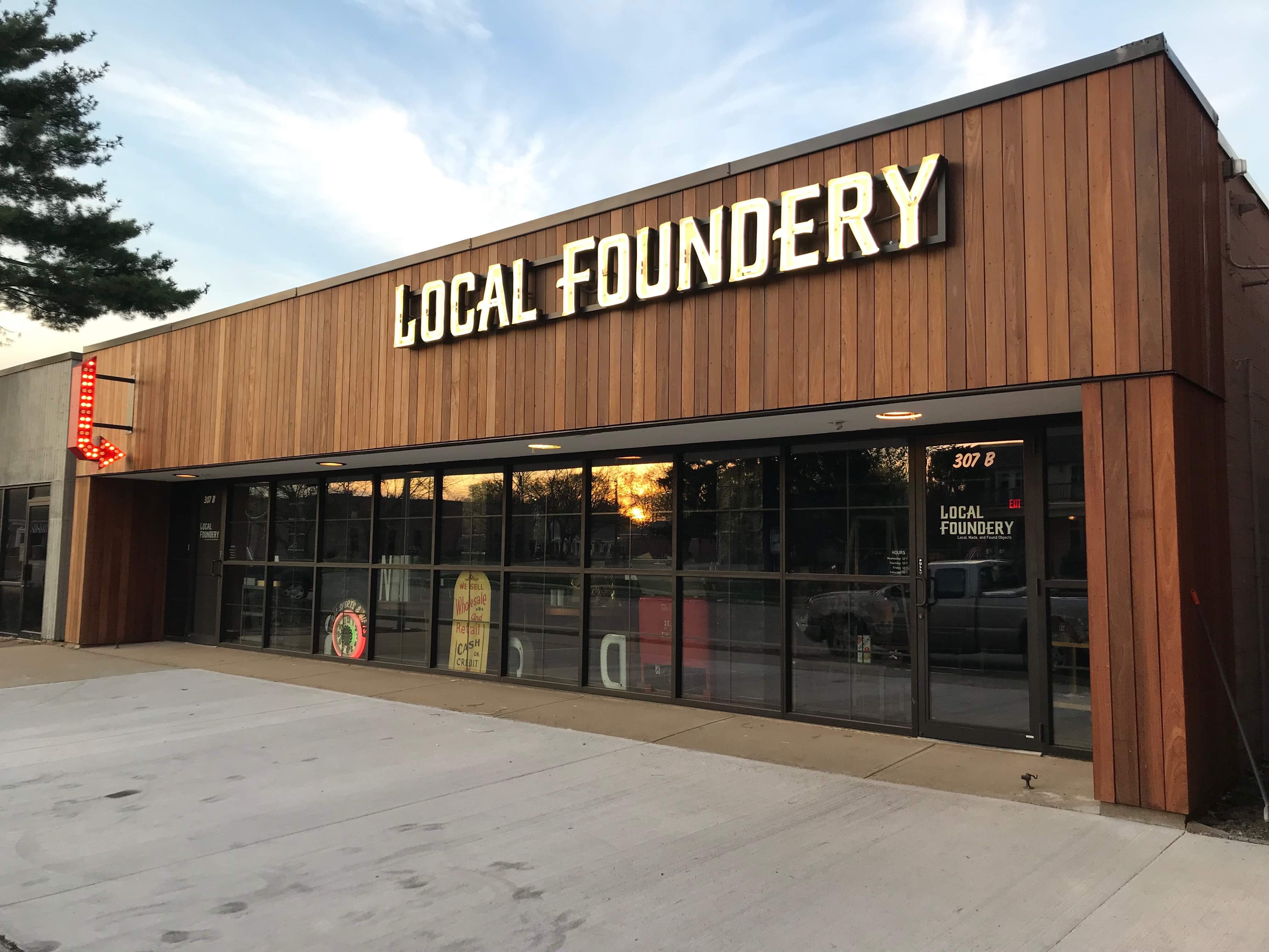 Completed storefront for 307 SW Market- Local Foundery. 